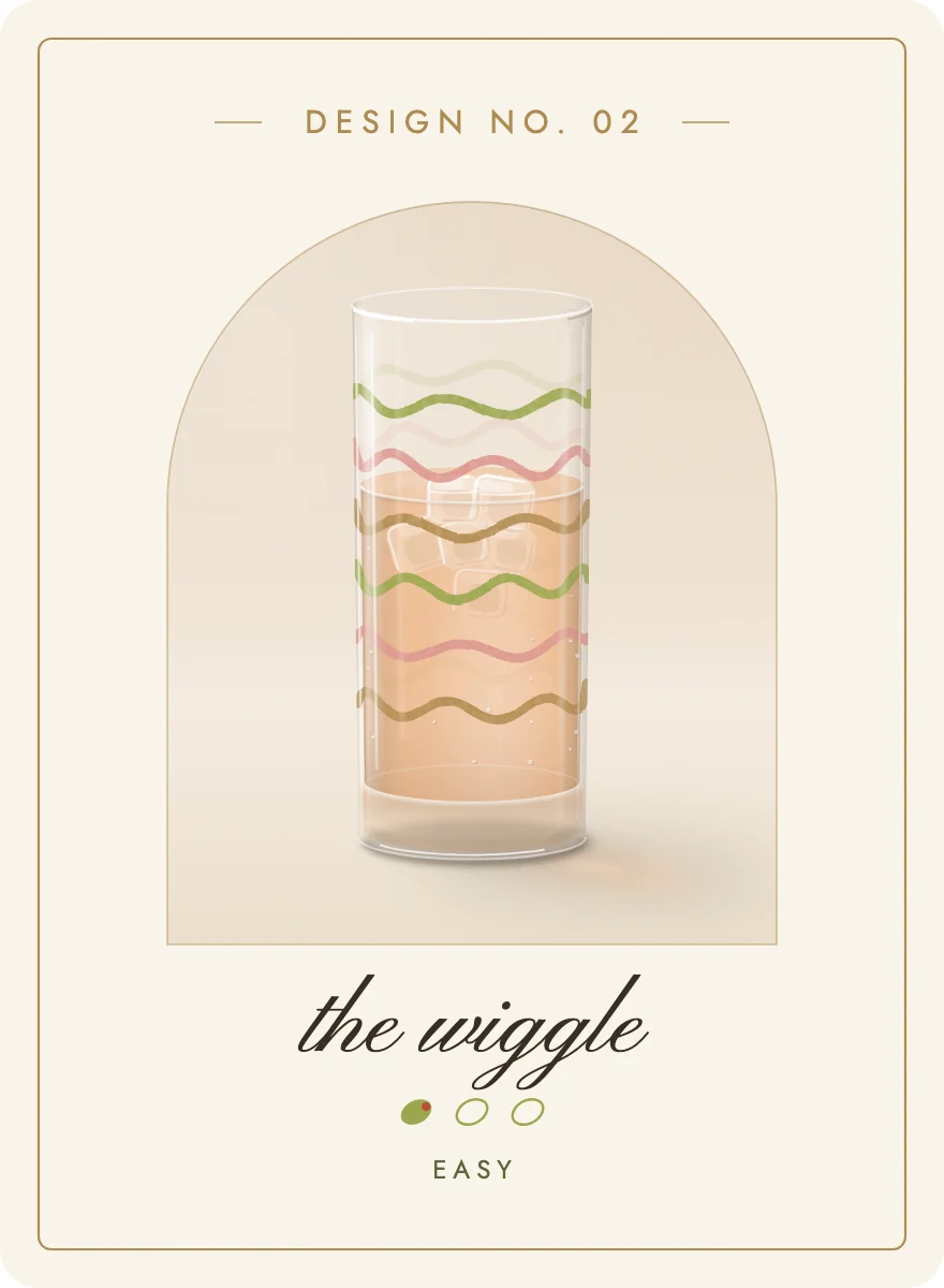Design 02, the wiggle: one olive, easy