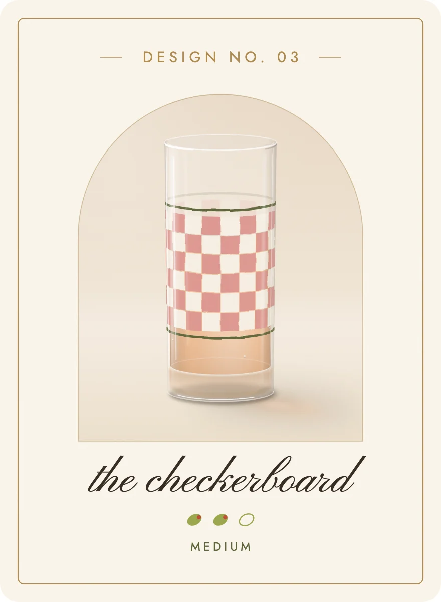 Design 03, the checkerboard: two olives, medium