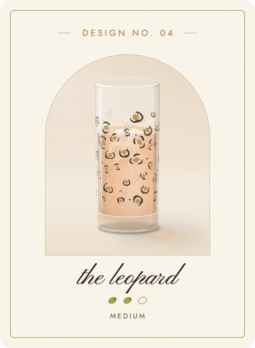 Design 04, the leopard: two olives, medium