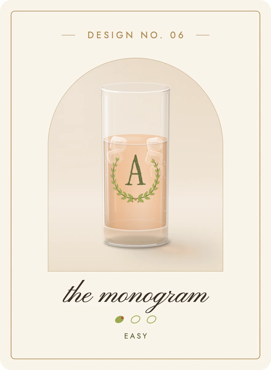 Design 06, the monogram: one olive, easy
