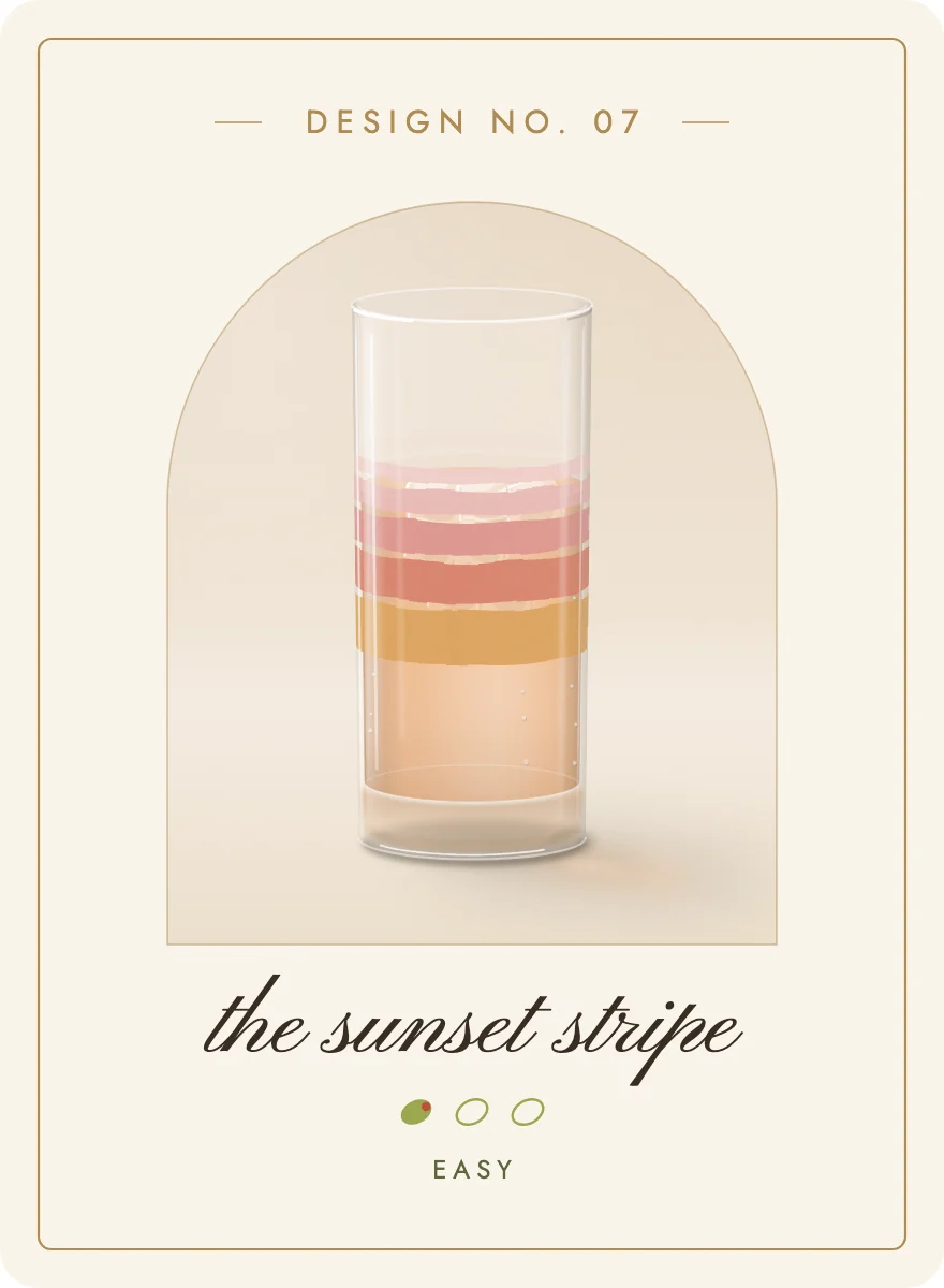 Design 07, the sunset stripe: one olive, easy