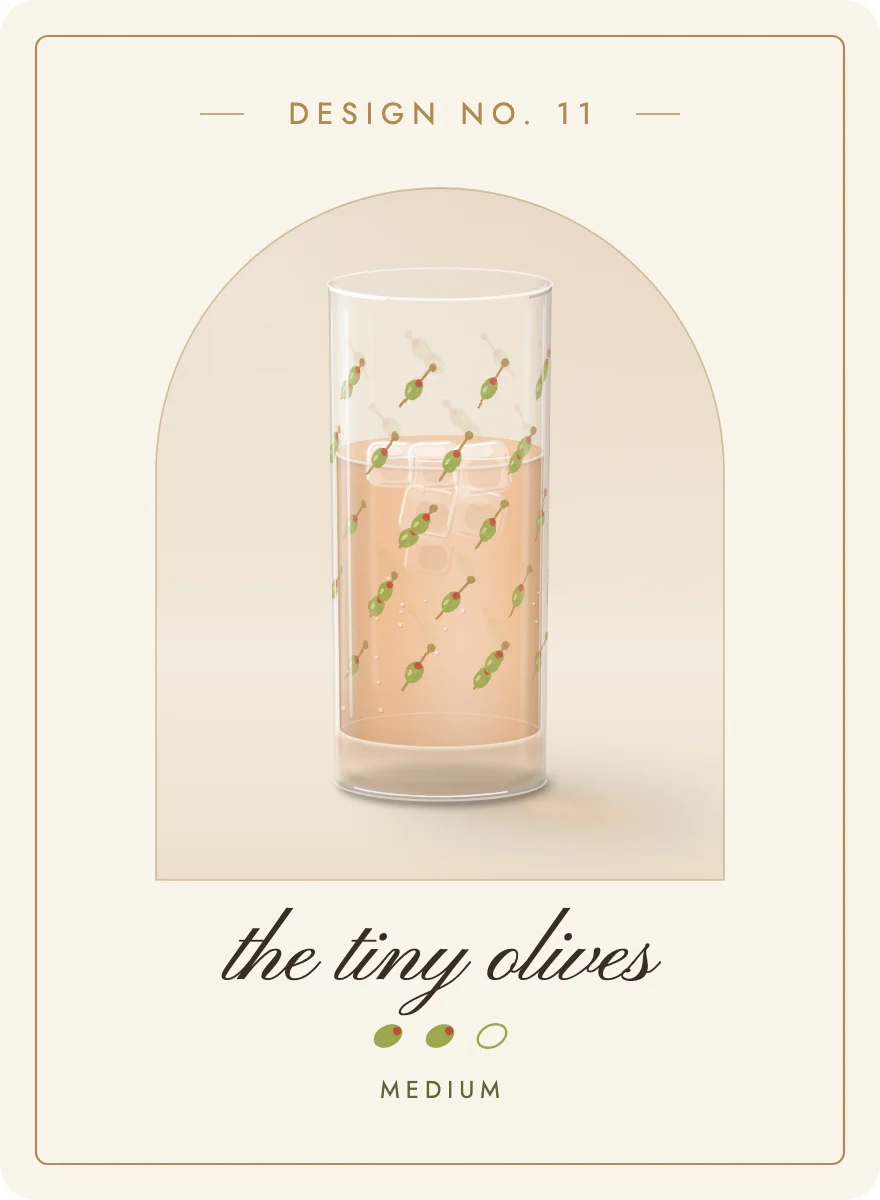 Design 11, the tiny olives: two olives, medium
